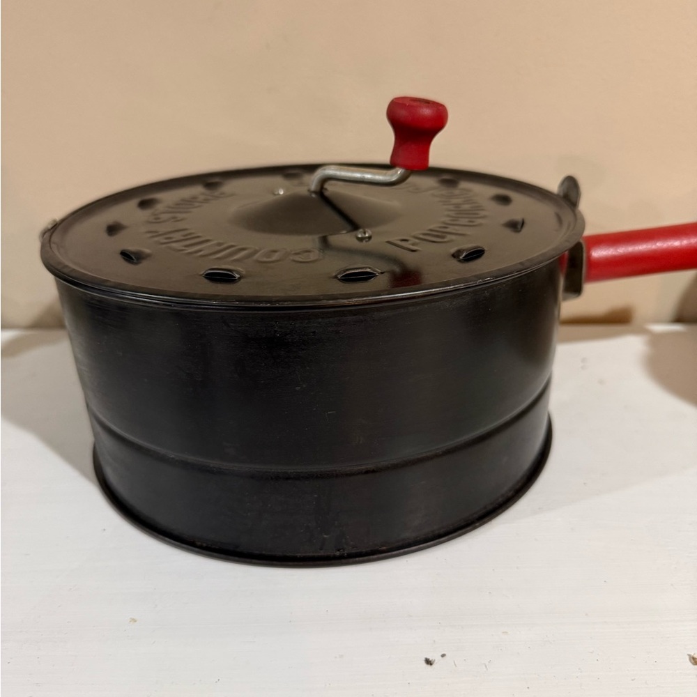 1950’s Vintage Antique Black E-Z Corn Popcorn Maker Hand Crank Red - Picture 4 of 10